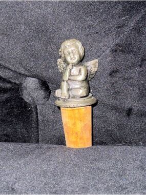 Angel Bottle Stopper - Silver Finish Home Accent